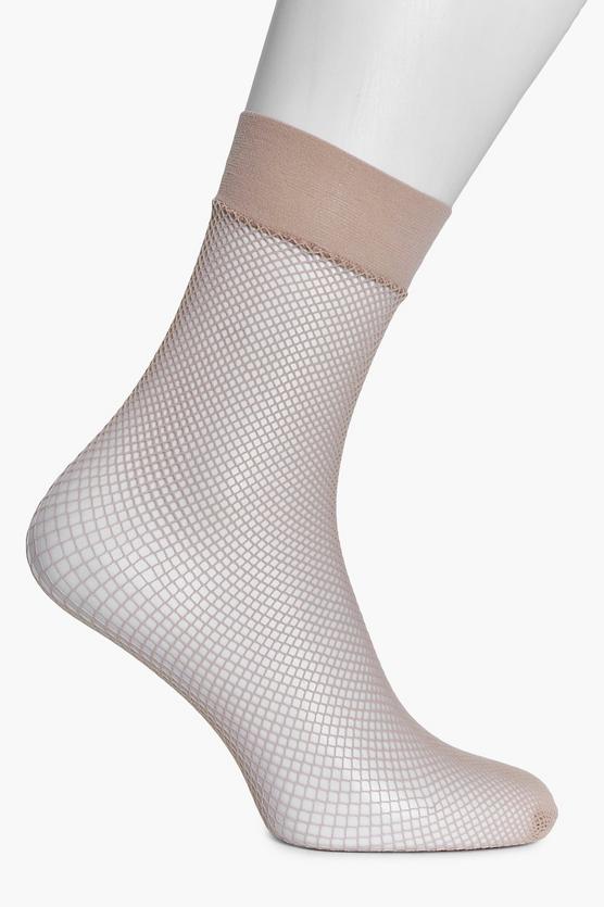 Scarlet Pastel Fishnet Ankle Socks